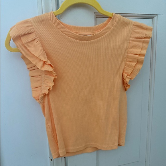 Zara Vibrant Orange Ruffle Sleeve Top - Picture 2 of 3